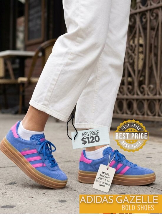 adidas Shoes - adidas Gazelle Bold W Bold Blue Lucid Pink IG4367 Women's Size 7.5